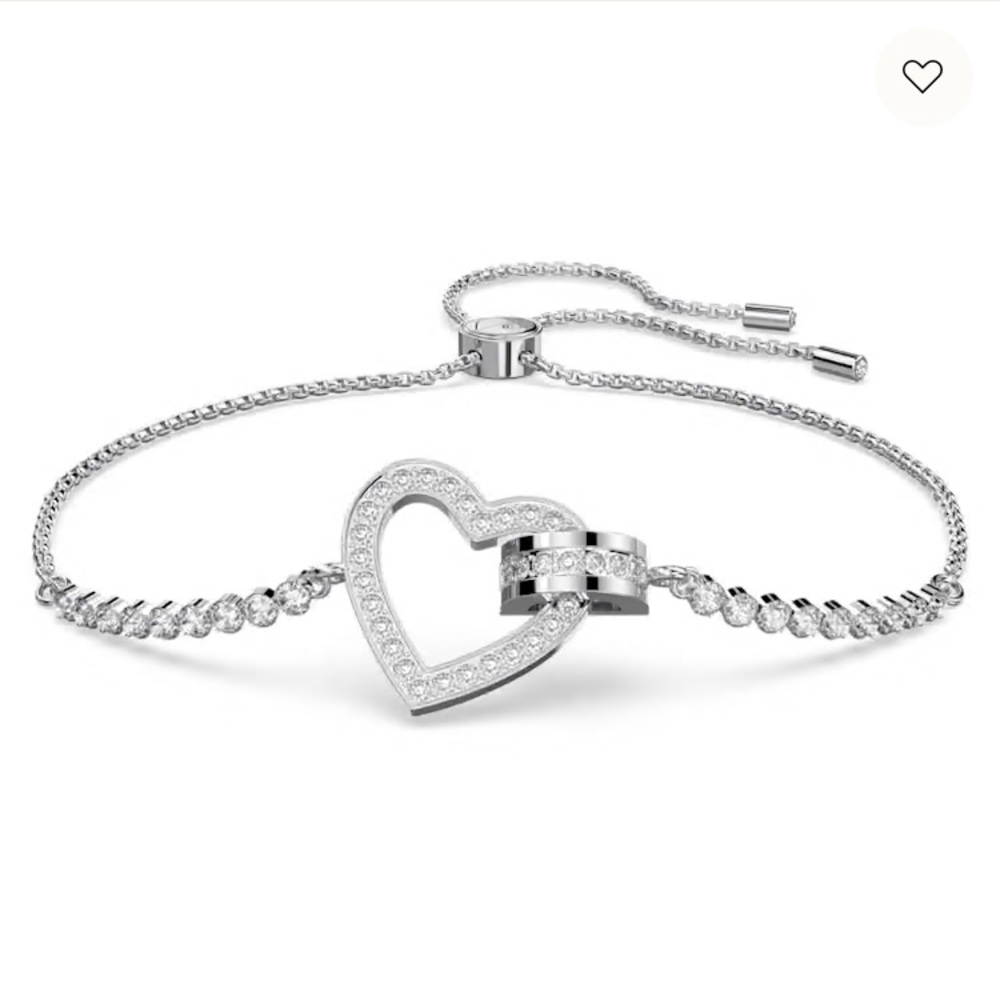 Swarovski Elegant Silver Heart Bracelet